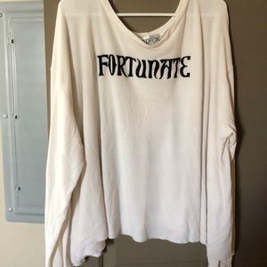 Wildfox Cream Longsleeve Fortunate Top